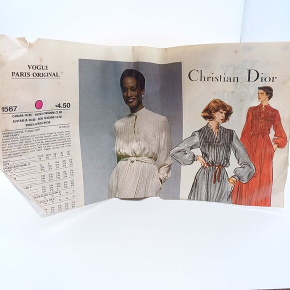 UNCUT Vintage Sewing PATTERN Vogue 1567, Ladies Paris Original 1978 Christian Di - Picture 1 of 2